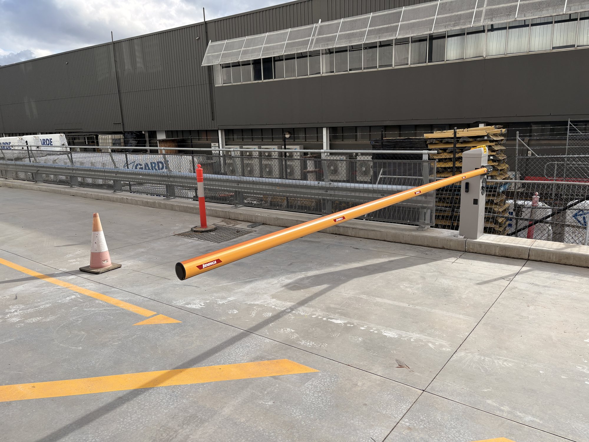 Commercial car park boom-gate system field work view 1