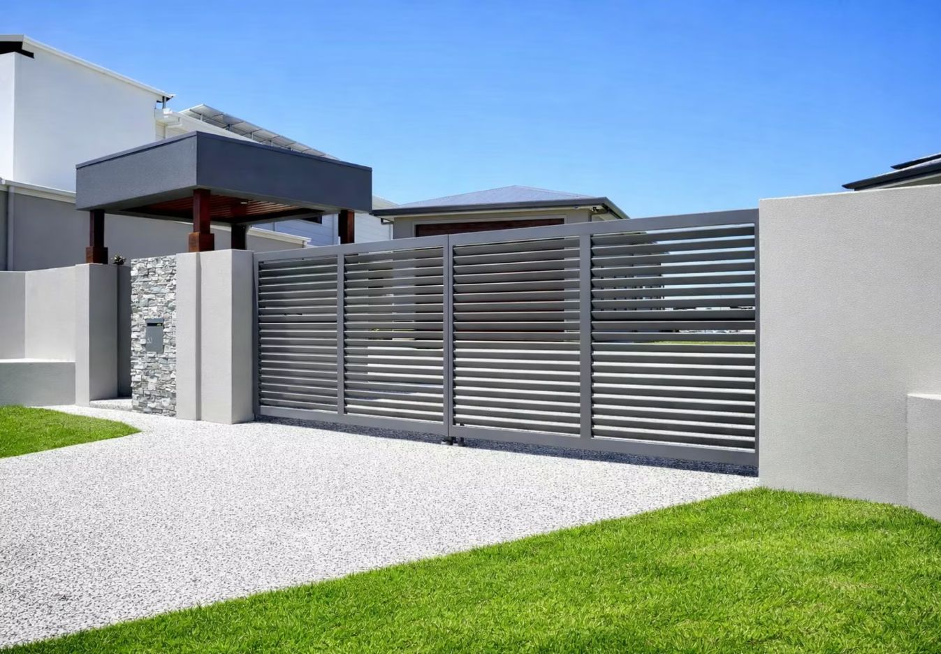 Automatic sliding gate at a Sydney entrance